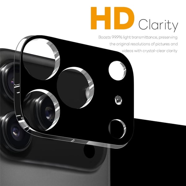 NORTHJO iPhone 17 Pro Max 2-PACK Linsskydd Härdat Glas Svart