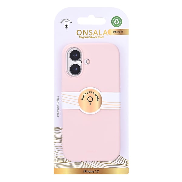 Onsala iPhone 17 Mobilskal Med Silikonkänsla Chalk Pink