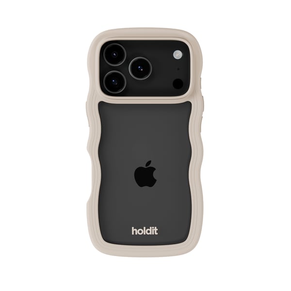 holdit iPhone 17 Pro Max Mobilskal Wavy Light Beige/Transparent