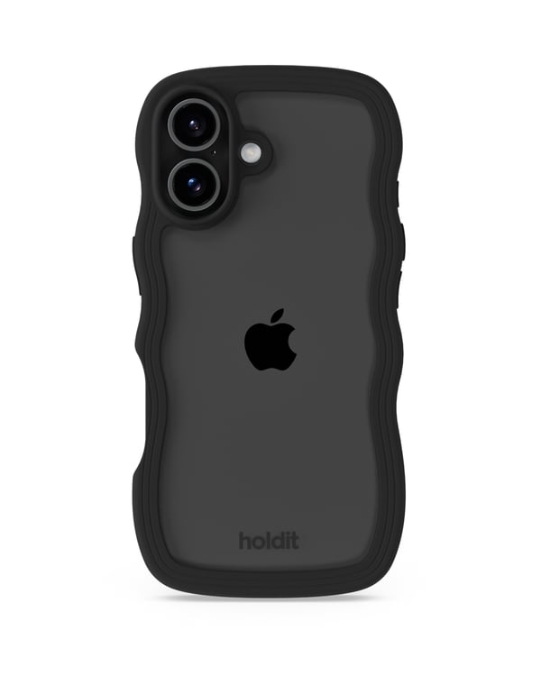 holdit iPhone 17 Mobilskal Wavy Black/Transparent