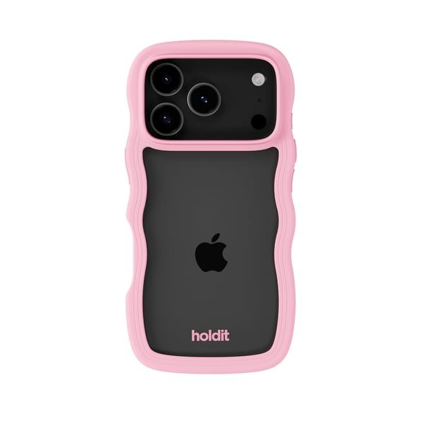 holdit iPhone 17 Pro Mobilskal Wavy Pink/Transparent