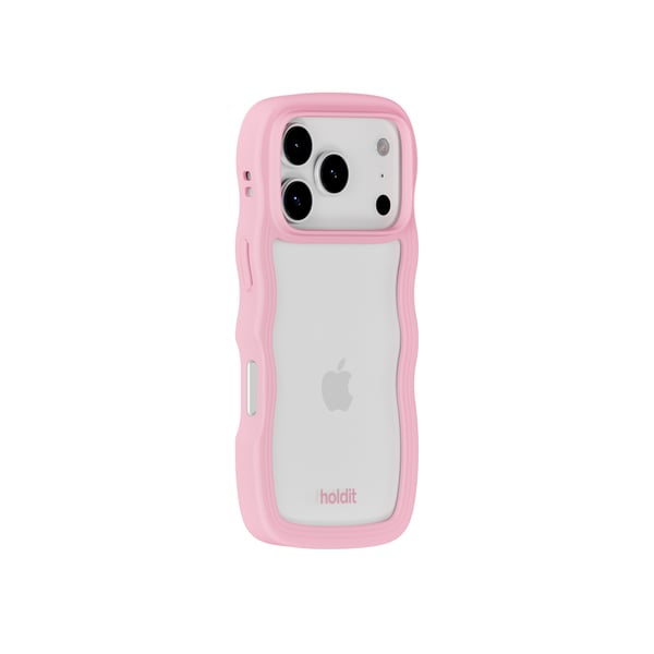 holdit iPhone 17 Pro Mobilskal Wavy Pink/Transparent
