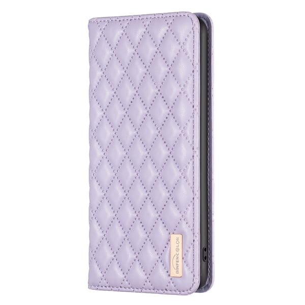 BINFEN iPhone Air Fodral Diamond Flip Läder Lila