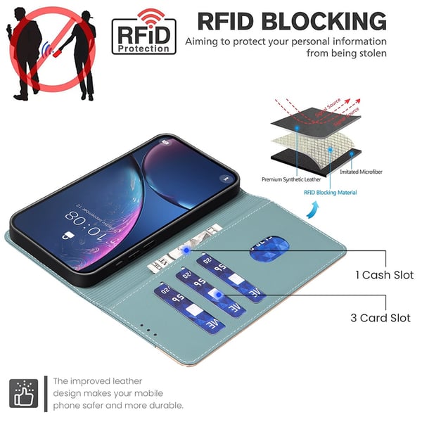 BINFEN iPhone Air Fodral RFID Splicing Color Grön