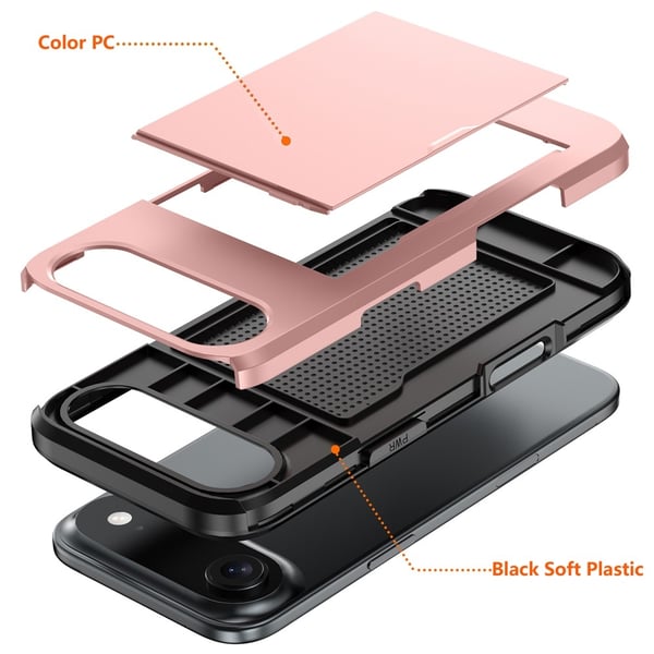 iPhone Air Skal Hybrid Med Kortfack Röd