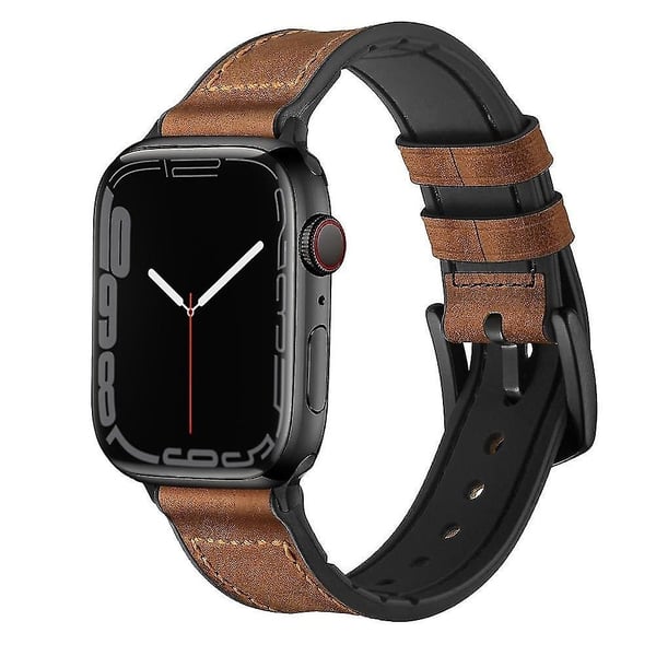 Läderarmband Apple Watch 42/44/45/46/49 mm Brun Läderarmband Apple Watch 42/44/45/46/49 mm Brun