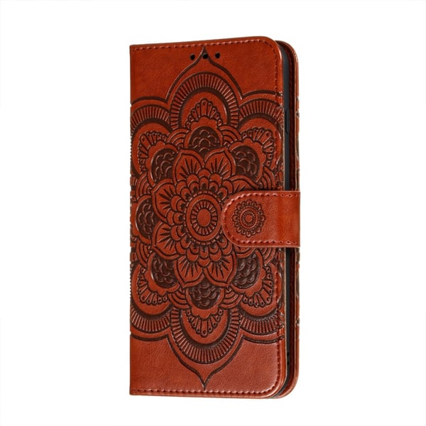 Samsung Galaxy A52 / A52s - Mandala Läder Fodral - Brun