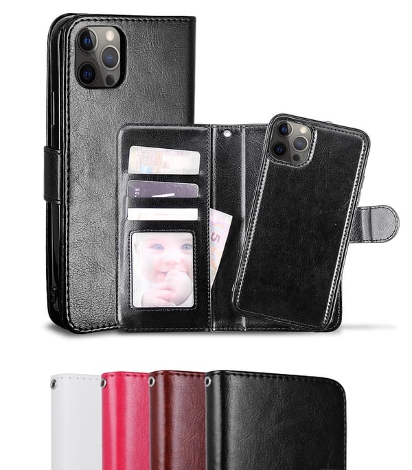 iPhone 12 / 12 Pro - Fodral / Magnet Skal 2in1 - Rosa