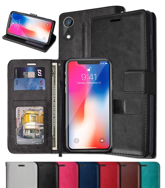 iPhone XR - Plånboksfodral - Brun