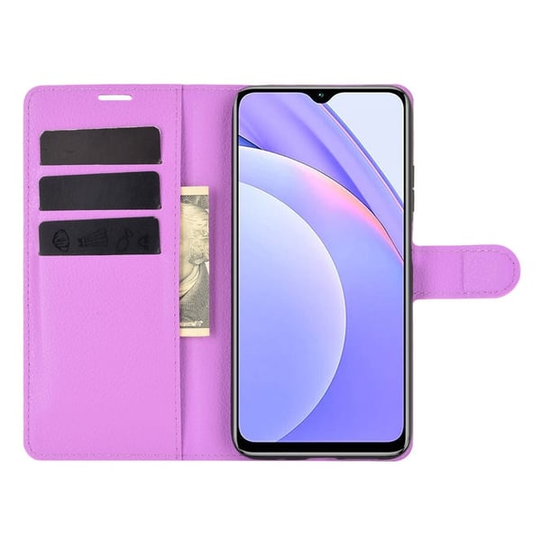 Xiaomi Redmi 9T - Litchi Läder Fodral - Lila