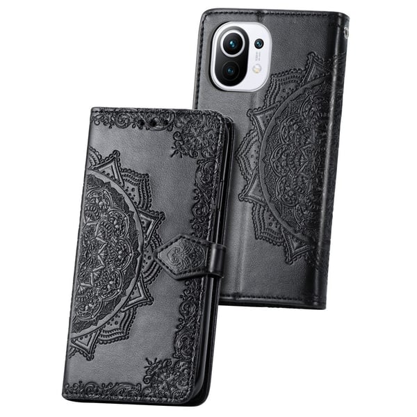 Xiaomi Mi 11 - Mandala Läder Fodral - Svart
