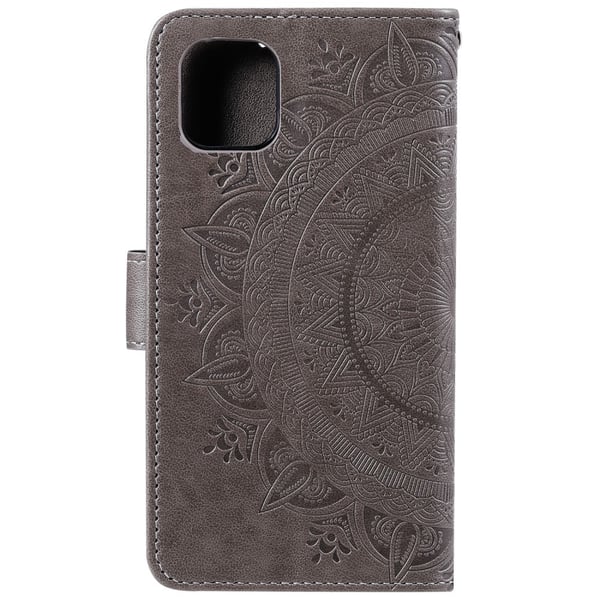 iPhone 11 - Plånboksfodral Mandala - Grå