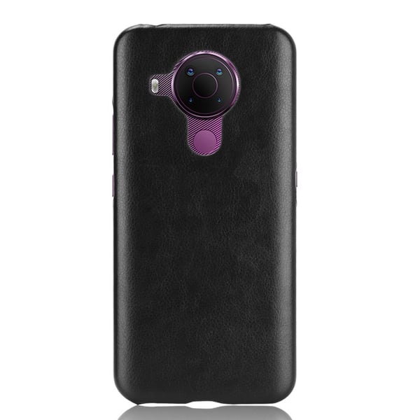 Nokia 5.4 - Läderbelagt Litchi Skal - Svart