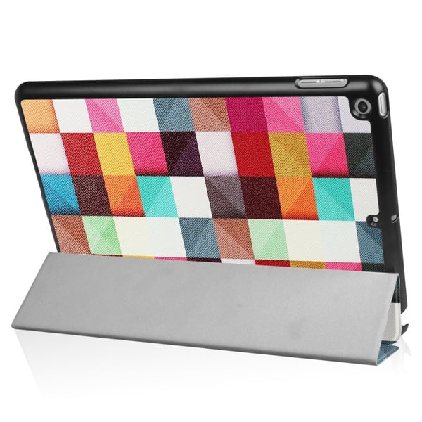 iPad 9.7" (2017) / (2018) - Tri-Fold Fodral - Färgade Fyrkanter