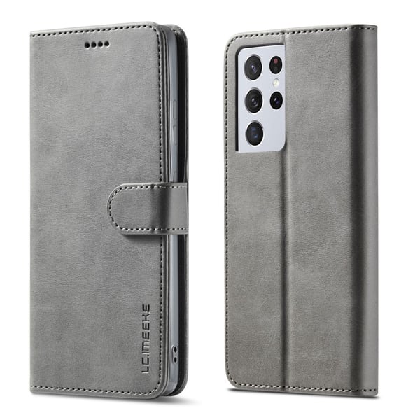 Samsung Galaxy S21 Ultra - LC.IMEEKE Läder Fodral - Grå
