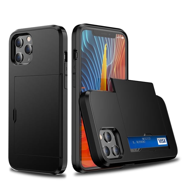 iPhone 11 Pro Max - Hybrid Skal Med Kortfack - Svart