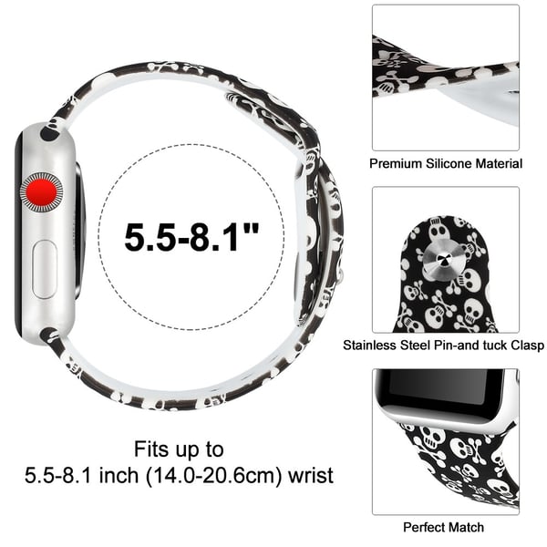 Silikon Armband Apple Watch 42/41/40/38 mm - Döskallar