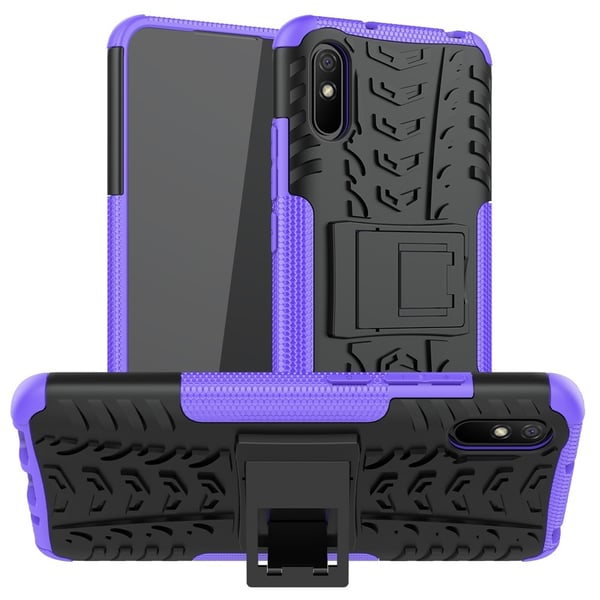Xiaomi Redmi 9A - Stöttåligt Skal med Stöd - Lila