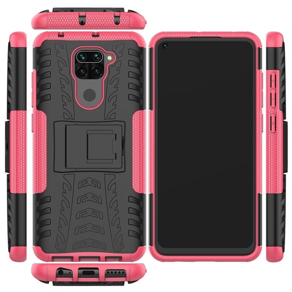 Xiaomi Redmi Note 9 - Ultimata Stöttåliga Skalet med Stöd - Rosa