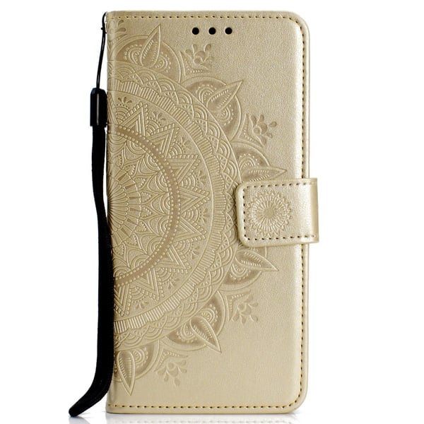 iPhone XR - Mandala Plånboksfodral - Guld