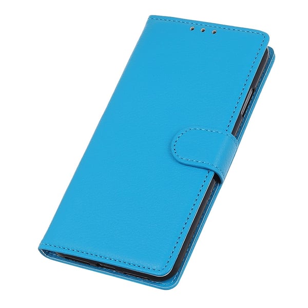 Huawei P40 Lite E - Litchi Plånboksfodral - Blå