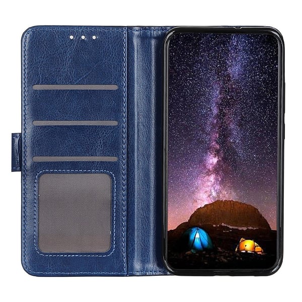 Huawei P40 Lite E - Crazy Horse Plånboksfodral - Blå