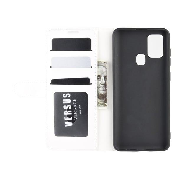 Samsung Galaxy A21s - Crazy Horse Plånboksfodral - Vit
