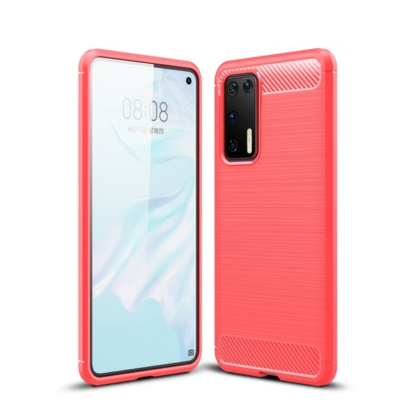 Huawei P40 - Brushed Textur Skal - Röd
