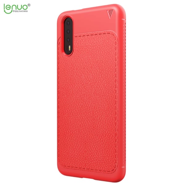 Huawei P20 - LENUO Litchi Skal - Röd