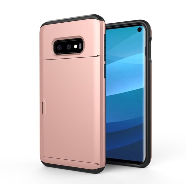 Samsung Galaxy S10e - Hybrid Skal Med Kortfunktion - Roséguld
