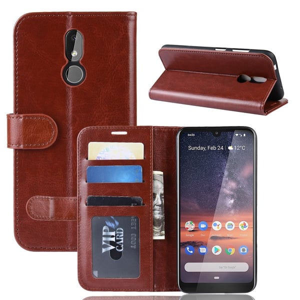 Nokia 3.2 - Plånboksfodral - Brun