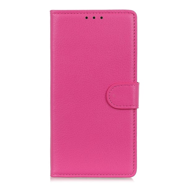 OnePlus 7T - Litchi Plånboksfodral - Rosa