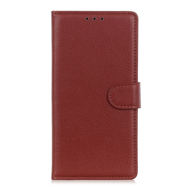 Motorola One Hyper - Litchi Plånboksfodral - Brun