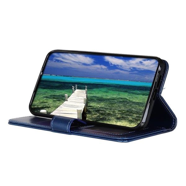 Realme C21 - Crazy Horse Läder Fodral - Blå