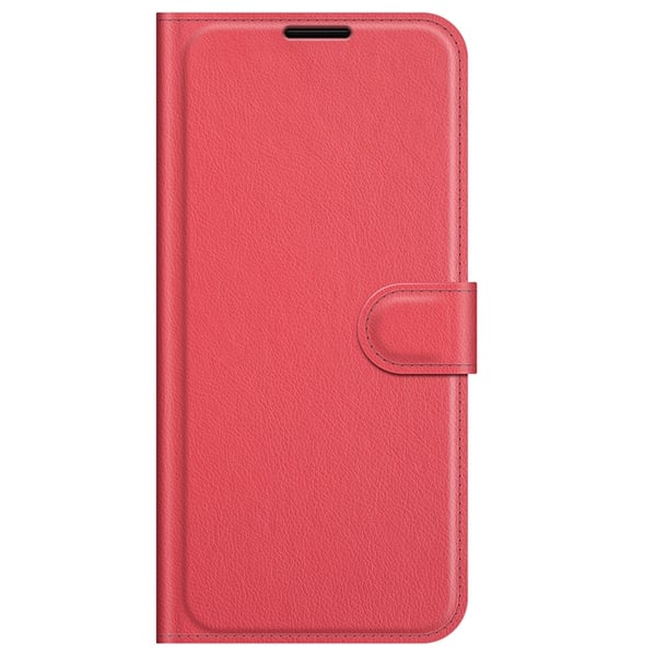 iPhone 13 Pro Max - Litchi Slim Läder Fodral - Röd