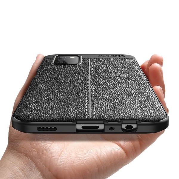 Samsung Galaxy A03s Skal Litchi Textur TPU Svart