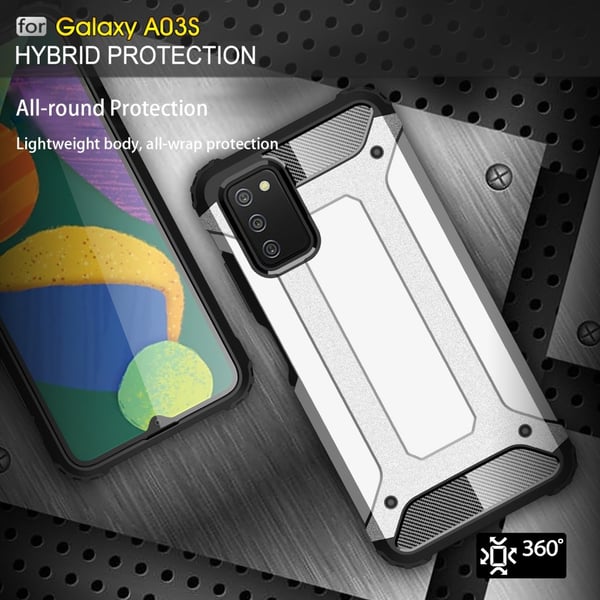Samsung Galaxy A03s Skal Shockproof Armor Hybrid Ljus Blå