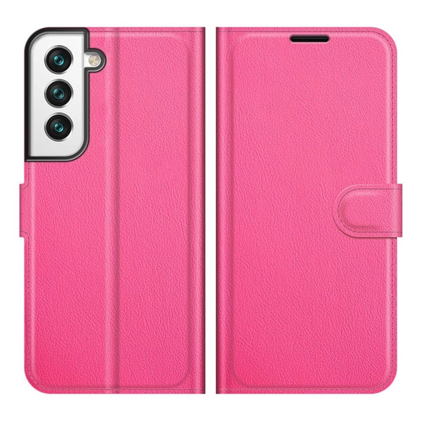 Samsung Galaxy S22 Plus Fodral Litchi Textur Rosa