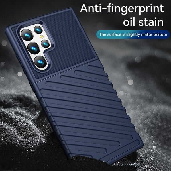 Samsung Galaxy S22 Ultra Skal Twill Textur Blå