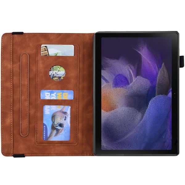 Samsung Galaxy Tab A8 10.5 (2021) Fodral Tryckt Flower Brun