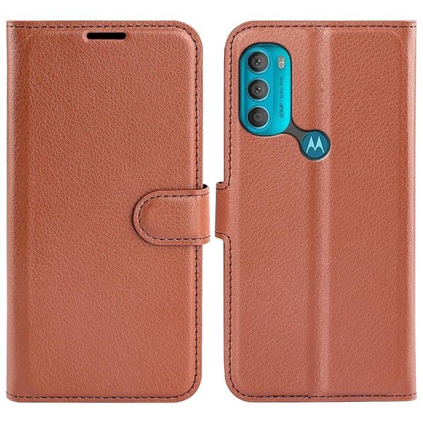 Motorola Moto G71 Fodral Litchi Textur Brun