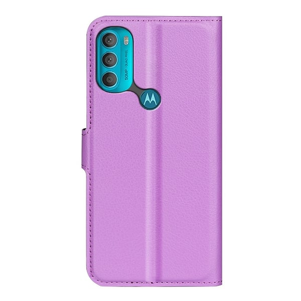 Motorola Moto G71 Fodral Litchi Textur Lila