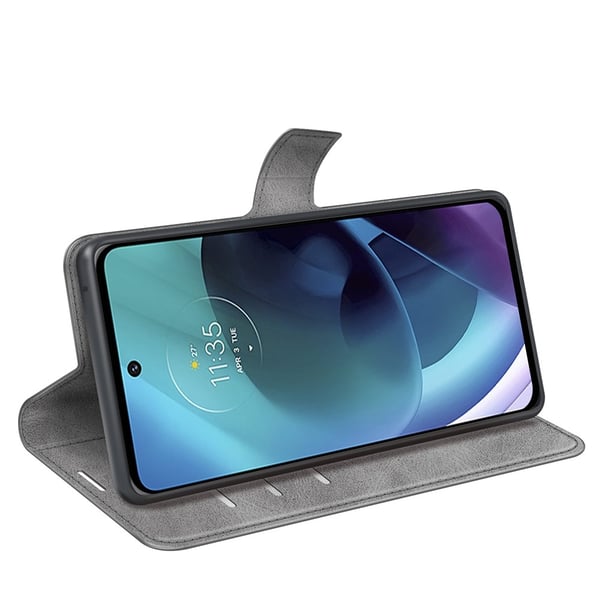 Motorola Moto G51 Fodral PU Läder Grå