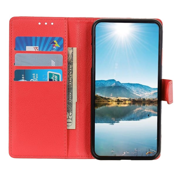 Motorola Moto G31 / G41 Fodral Litchi Läder Röd