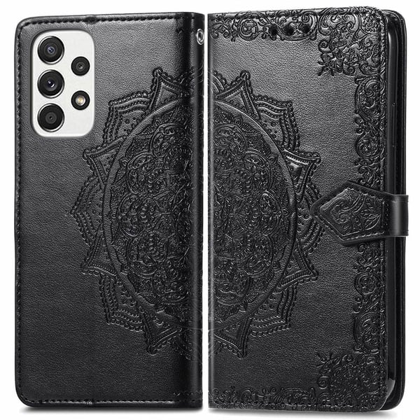 Samsung Galaxy A53 5G Fodral Mandala Läder Svart