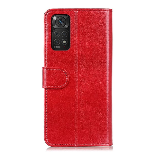Xiaomi Redmi Note 11 4G Fodral Crazy Horse Läder Röd