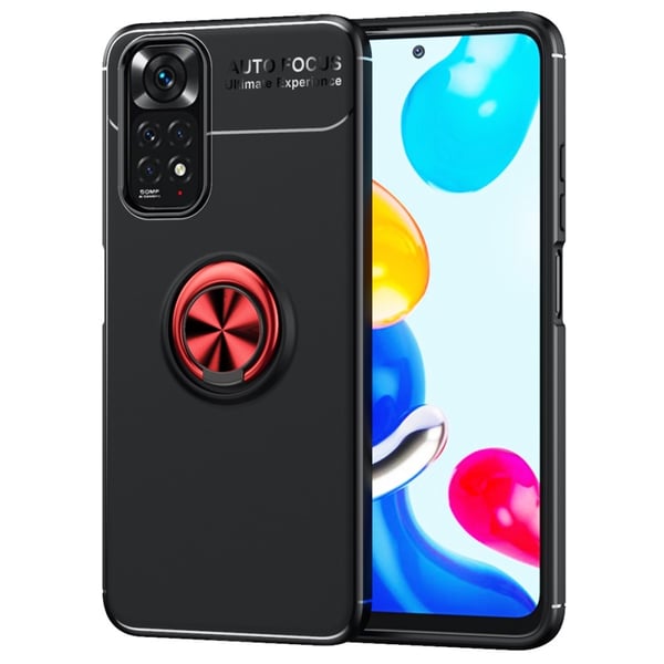 Xiaomi Redmi Note 11 4G Skal Ring Svart/Röd Xiaomi Redmi Note 11 4G Skal Ring Svart/Röd