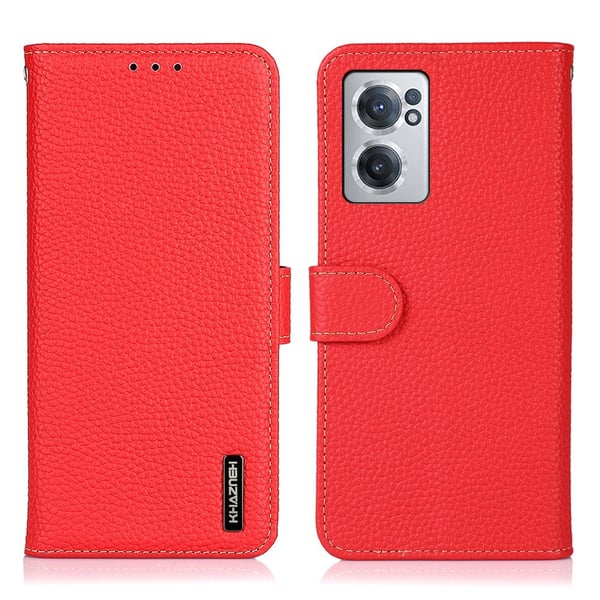 KHAZNEH OnePlus Nord CE 2 5G Fodral Äkta Läder Röd