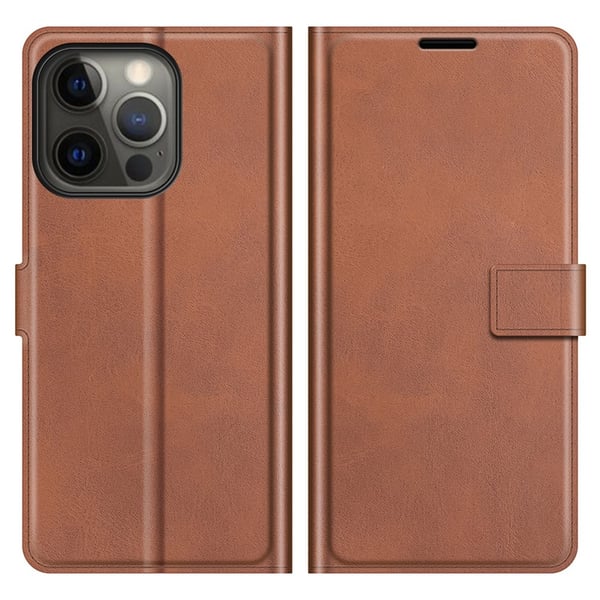iPhone 13 Pro Max Fodral Solid Läder Brun