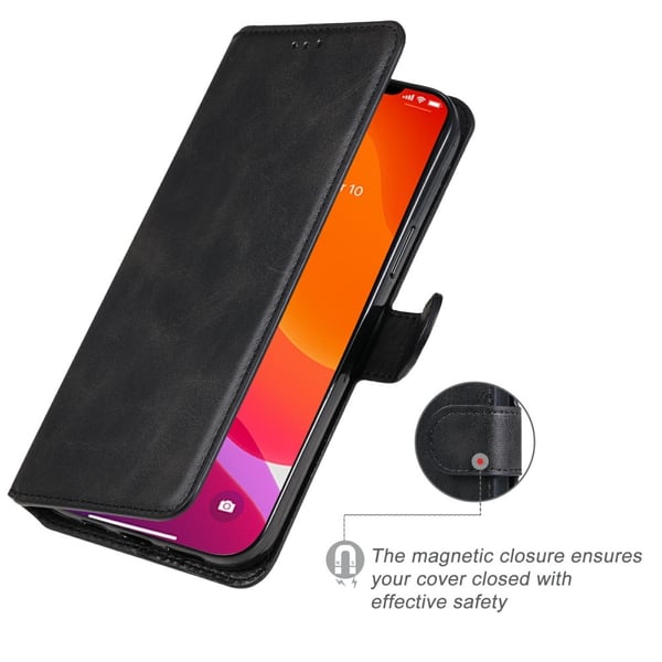 iPhone 13 Pro Max Fodral Läder Svart